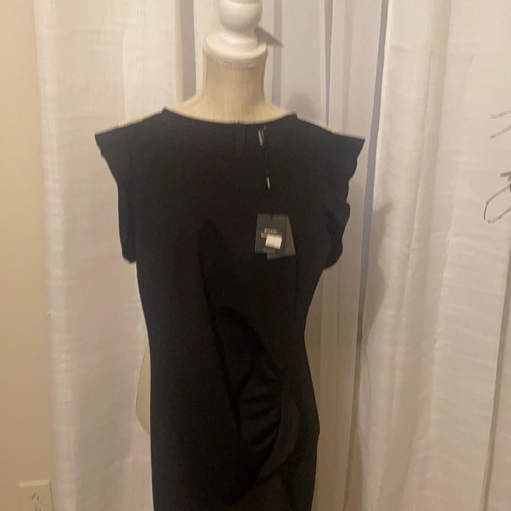 Black fitted ruffle dress